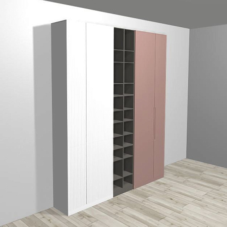 Концептуальный распашной шкаф, фасад VERTA & ONIT