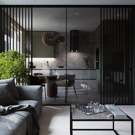 Интерьерная перегородка Grace для зонирования кухни-гостиной