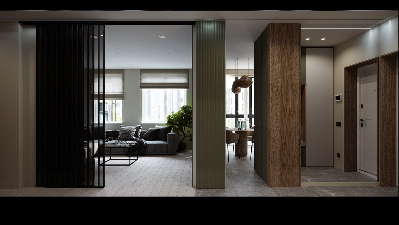 Интерьерная перегородка Grace для зонирования кухни-гостиной