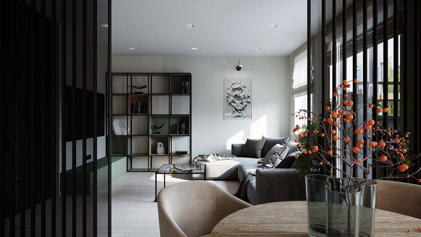 Интерьерная перегородка Grace для зонирования кухни-гостиной